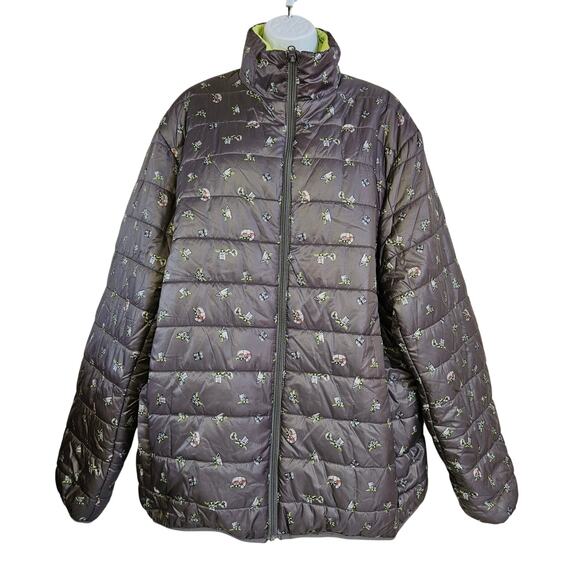 Disney Star Wars Grogu Gray Puffer Coat Size XXL NWT Reversible Baby Yoda - Picture 1 of 12